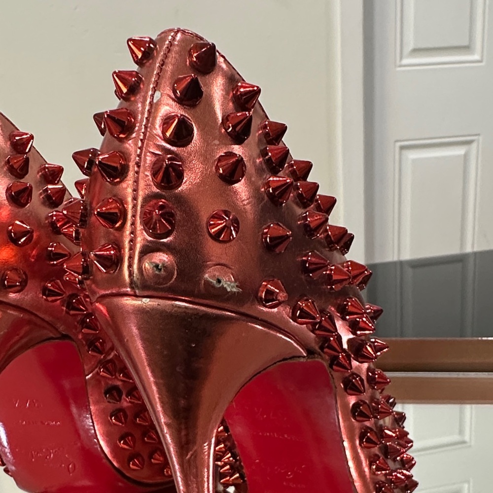 Christian Louboutin Spiked Red Heels - Picture 6 of 10
